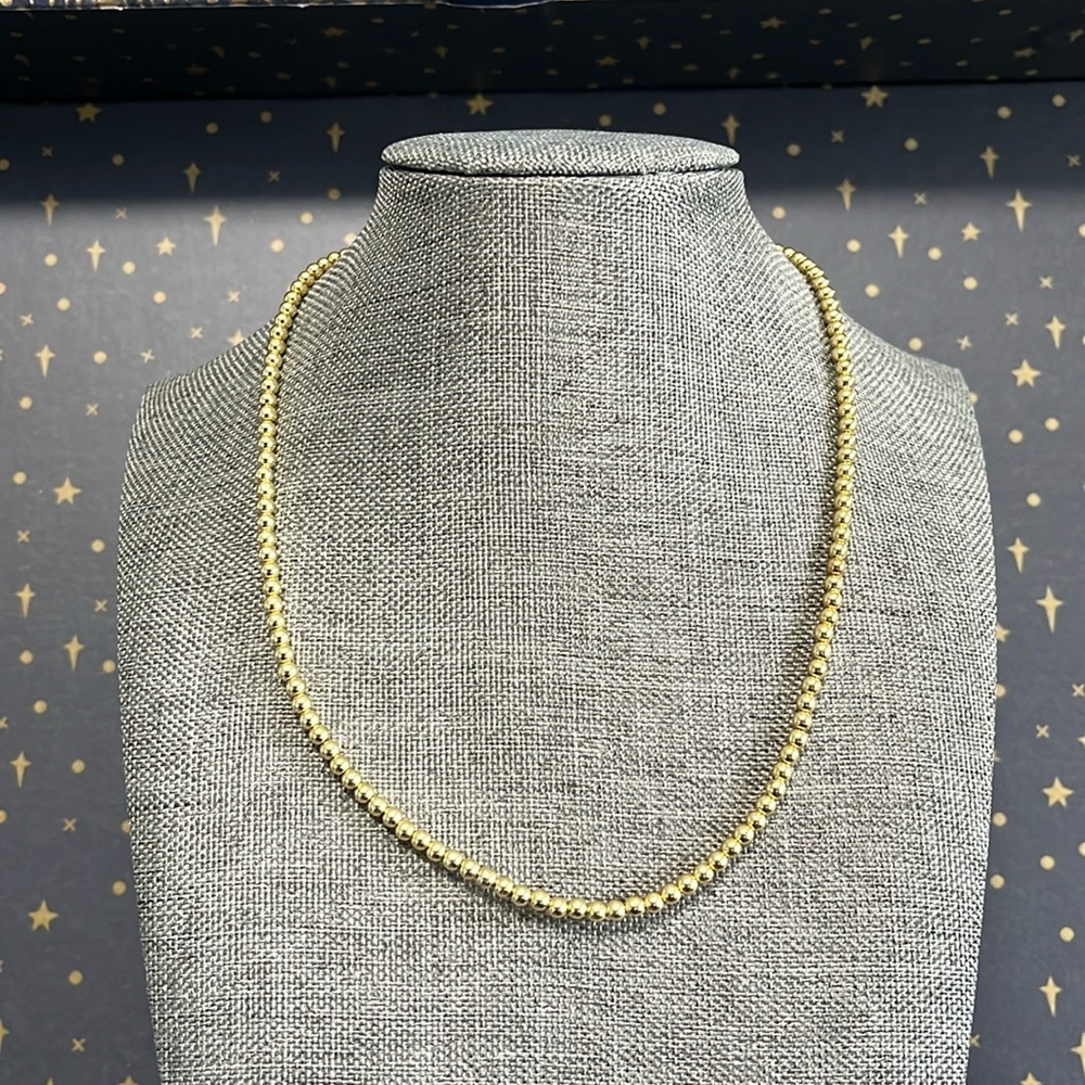 14k gold plated beaded necklace